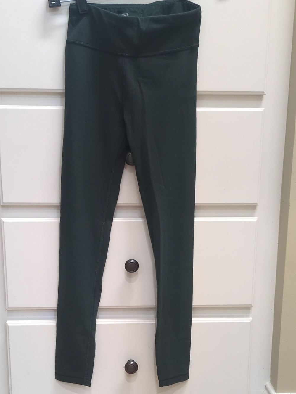 Athleta Girl Dark Green High Rise Powervita Chit Chat' Leggings, Size M (8-10)